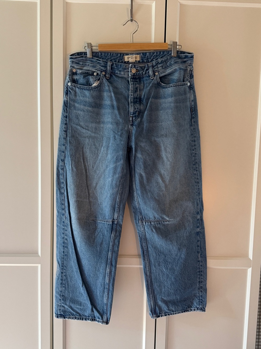 Madewell Blue Cropped Wide-Leg Jeans
